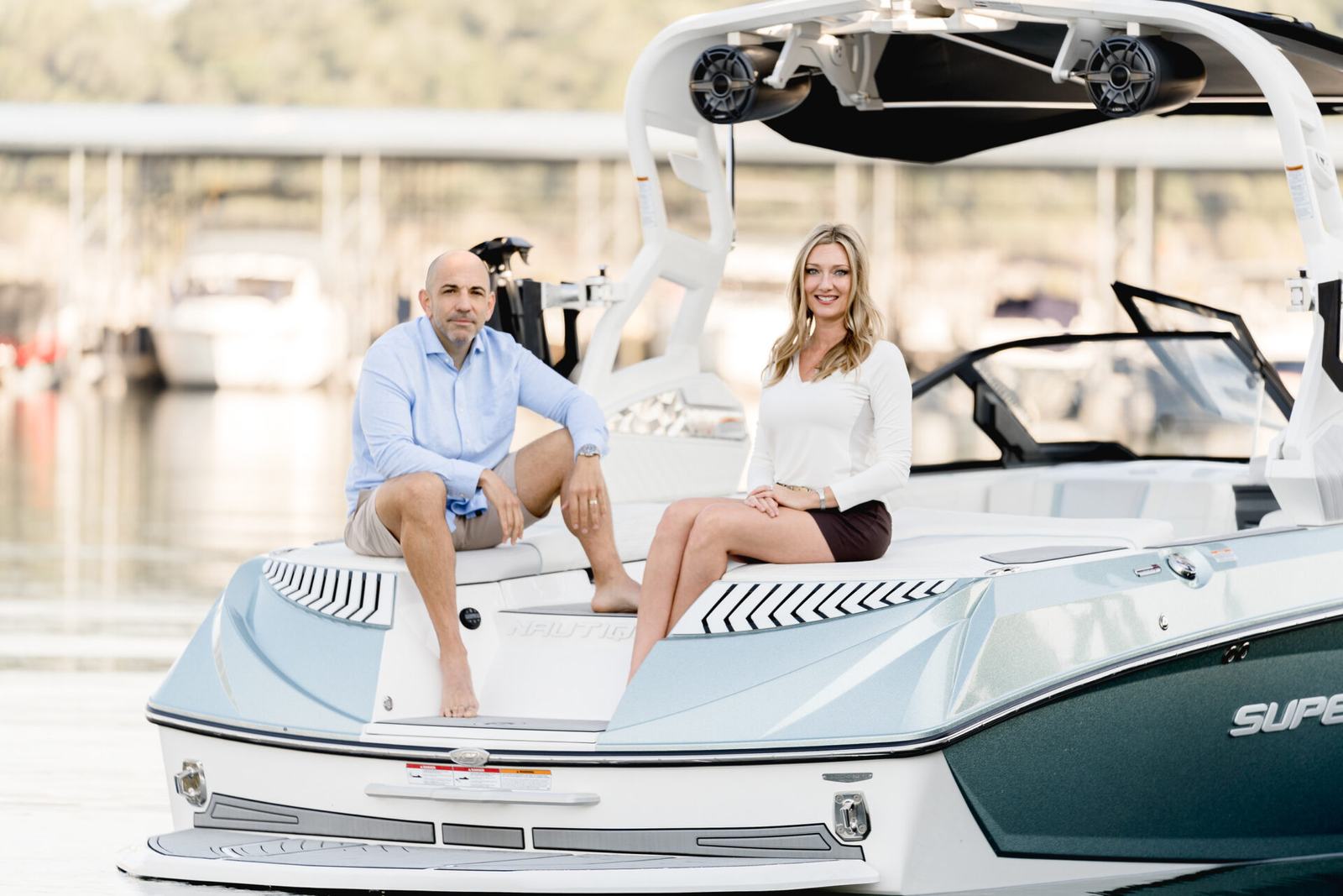 Team lifestyle portrait on a boat