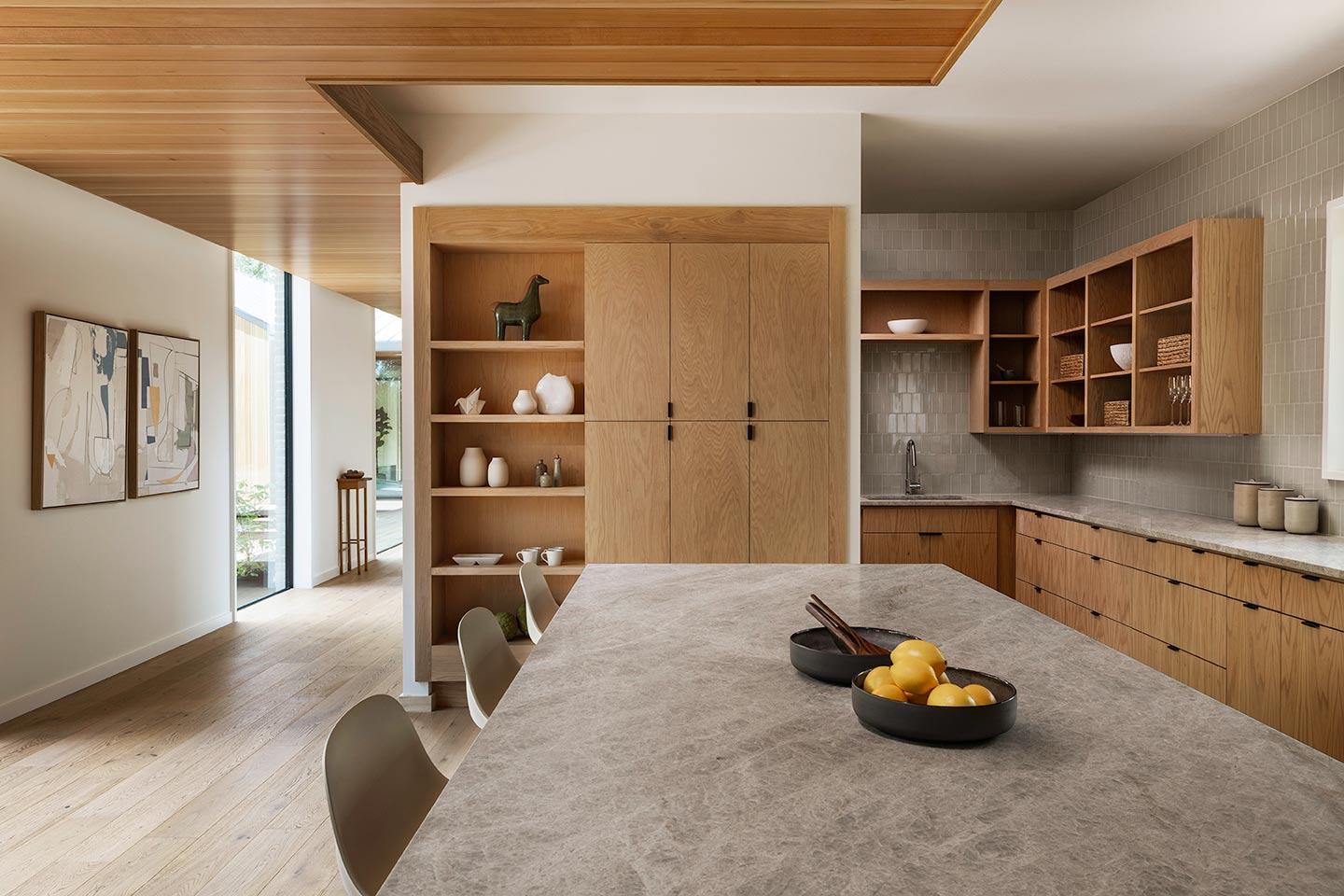 Kitchen with white oak cabinetry